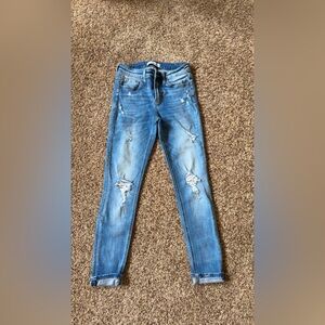 Flying Monkey Blue Skinny Jeans with Distressed Details